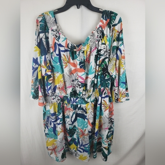 Toxik3 Multicolored Off the Shoulder Romper Sz 2X - Picture 7 of 10